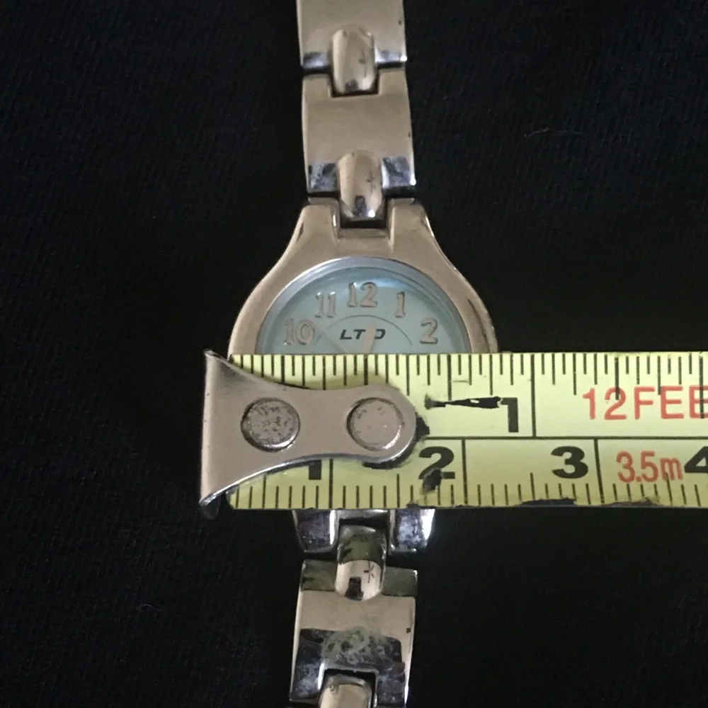 Vintage Blue Face LTD Silver Tone Wrist Watch